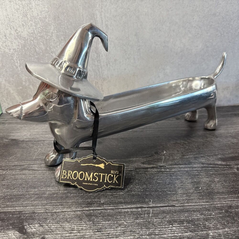 Broomstick Blvd  Dachshund Candy Dish Halloween